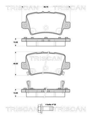 <strong>Колодки гальмівні задні TRISCAN 811040012 (фото 1)</strong>