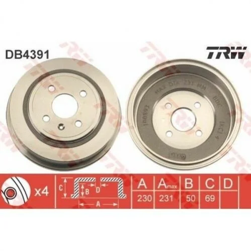 <strong>Тормозной барабан TRW DB4391 (фото 1)</strong>
