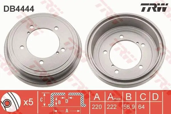 <strong>Барабан тормозной TRW DB4444 (фото 1)</strong>