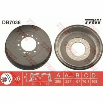 Гальмівний барабан для TRW DB7036 фото товару