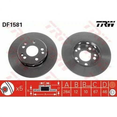 <strong>Тормозной диск TRW DF1581 (фото 1)</strong>