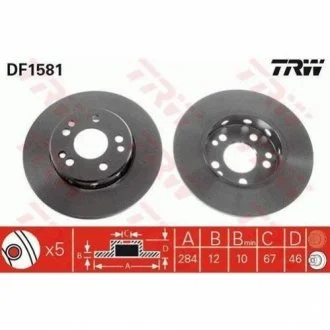 Диск гальмівний для TRW DF1581 фото товару