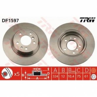 Гальмівний диск TRW DF1597 (фото 1)