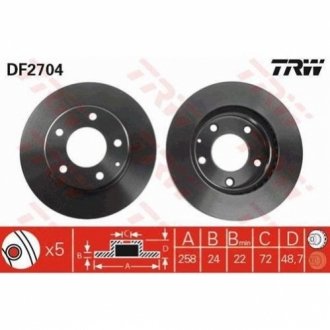 Гальмівний диск TRW DF2704 (фото 1)