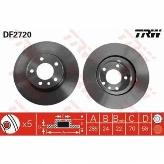 Тормозной диск для Vauxhall, Opel TRW DF2720 фото товара