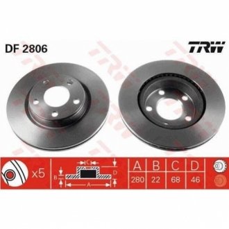 Тормозной диск TRW DF2806