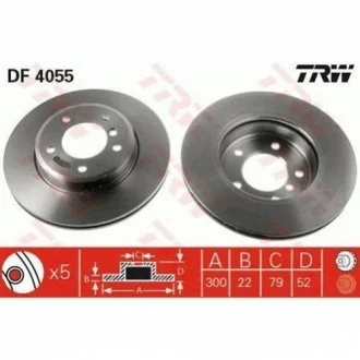 Диск гальмівний для BMW TRW DF4055 фото товару