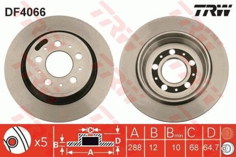 Гальмівний диск TRW DF4066 фото товару