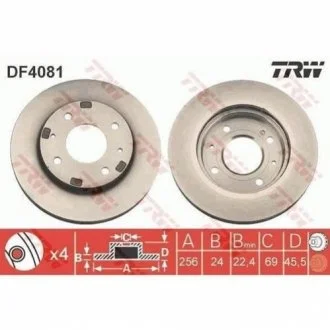 Диск гальмівний для TRW DF4081 фото товару