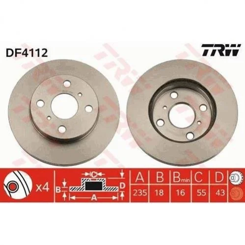 <strong>Тормозной диск TRW DF4112 (фото 1)</strong>