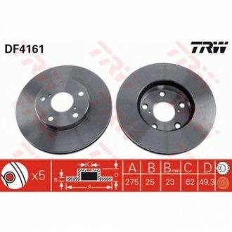 Гальмівний диск TRW DF4161 (фото 1)