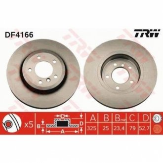Гальмівний диск перед. E46/E85/E86 (99-08) TRW DF4166