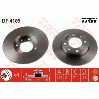Гальмівний диск TRW DF4185 (фото 1)
