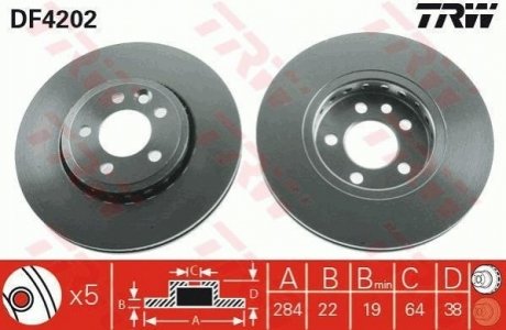 Тормозной диск TRW DF4202 (фото 1)