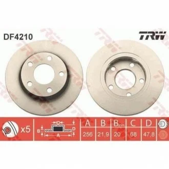 Диск гальмівний для Volkswagen, Audi TRW DF4210 фото товару