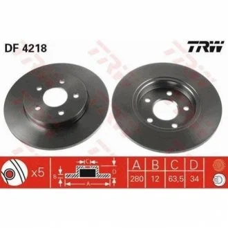 Диск гальмівний для Jaguar, Ford TRW DF4218 фото товару