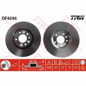 Тормозной диск TRW DF4246 (фото 1)