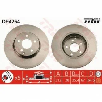 Диск гальмівний для Mercedes TRW DF4264 фото товару