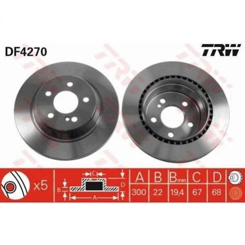 <strong>Тормозной диск TRW DF4270 (фото 1)</strong>
