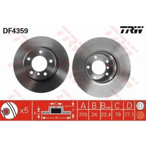 <strong>Тормозной диск TRW DF4359 (фото 1)</strong>