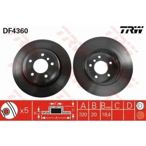 <strong>Диск гальмівний TRW DF4360 (фото 1)</strong>