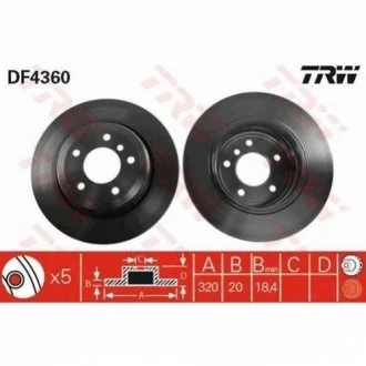 Диск гальмівний для TRW DF4360 фото товару