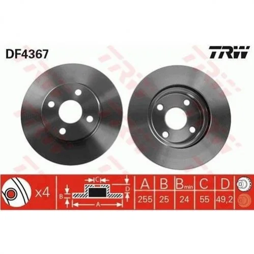 <strong>Тормозной диск TRW DF4367 (фото 1)</strong>