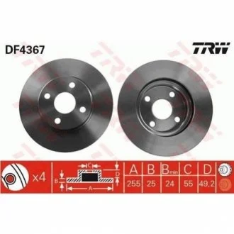 Гальмівний диск для TRW DF4367 фото товару
