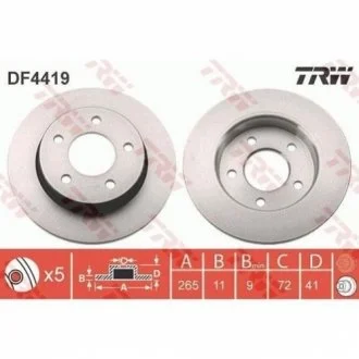 Гальмівний диск для TRW DF4419 фото товару