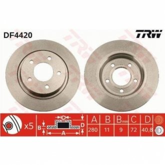 Тормозной диск TRW DF4420 (фото 1)