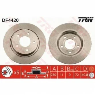 Диск гальмівний для TRW DF4420 фото товару