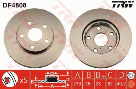 Гальмівний диск TRW DF4808 фото товару