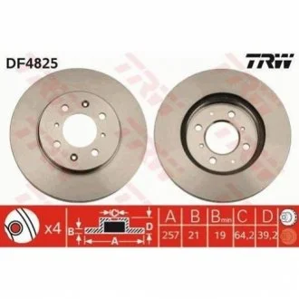 Гальмівний диск для TRW DF4825 фото товару