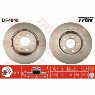 Гальмівний диск для TRW DF4848 фото товару