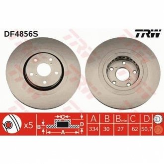 Тормозной диск TRW DF4856S (фото 1)