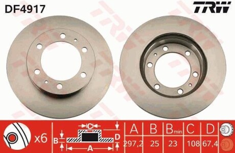 Гальмівний диск TRW DF4917 фото товара