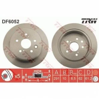 Диск гальмівний для Toyota, Lexus TRW DF6052 фото товару