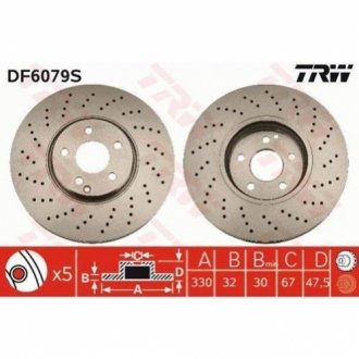 Гальмівний диск TRW DF6079S (фото 1)