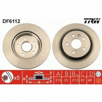 Гальмівний диск TRW DF6112 (фото 1)