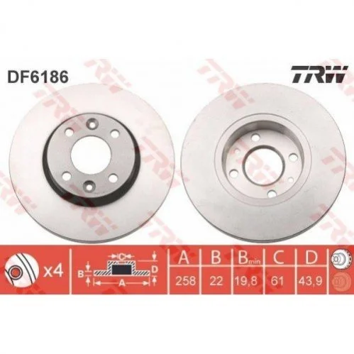 <strong>Тормозной диск TRW DF6186 (фото 1)</strong>