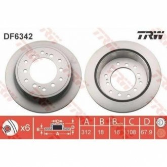 Тормозной диск TRW DF6342