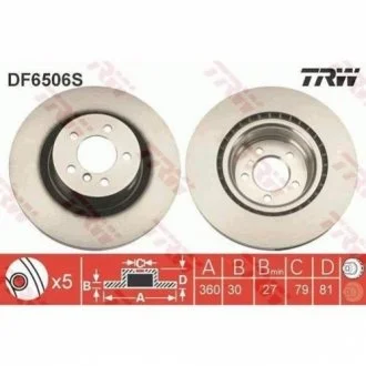 Гальмівний диск для Land Rover TRW DF6506S фото товару