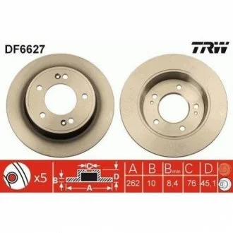 Диск гальмівний для TRW DF6627 фото товару
