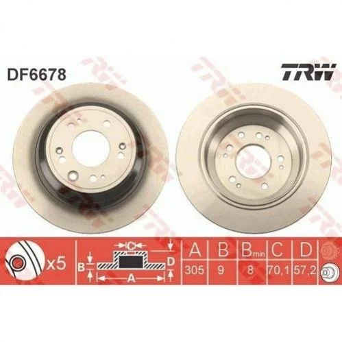 <strong>Диск гальмівний TRW DF6678 (фото 1)</strong>