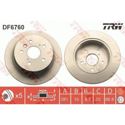 <strong>Гальмівний диск TRW DF6760 (фото 1)</strong>