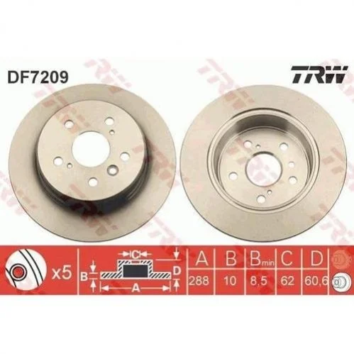 <strong>Диск гальмівний TRW DF7209 (фото 1)</strong>