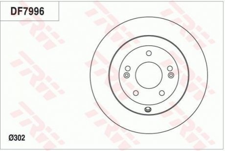 Гальмівний диск зад.Santa Fe/Sorento 06- 2.0-2.7 (PRO) TRW DF7996