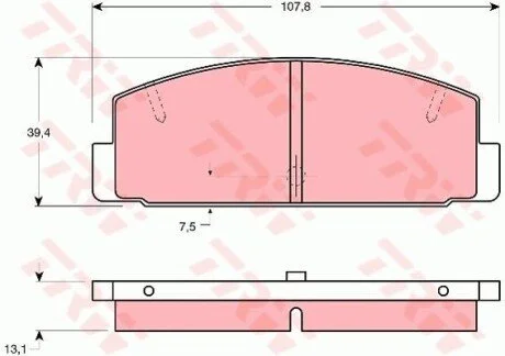 Гальмівні колодки, дискові для TRW GDB1027 фото товару