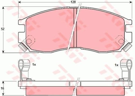 Гальмівні колодки TRW GDB1128 фото товара