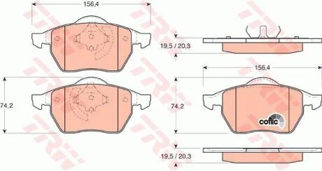Гальмівні колодки, дискові для TRW GDB1200 фото товару